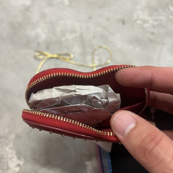 NWT Coach Heart Coin Purse Leather Red 65491B - Picture 2 of 6